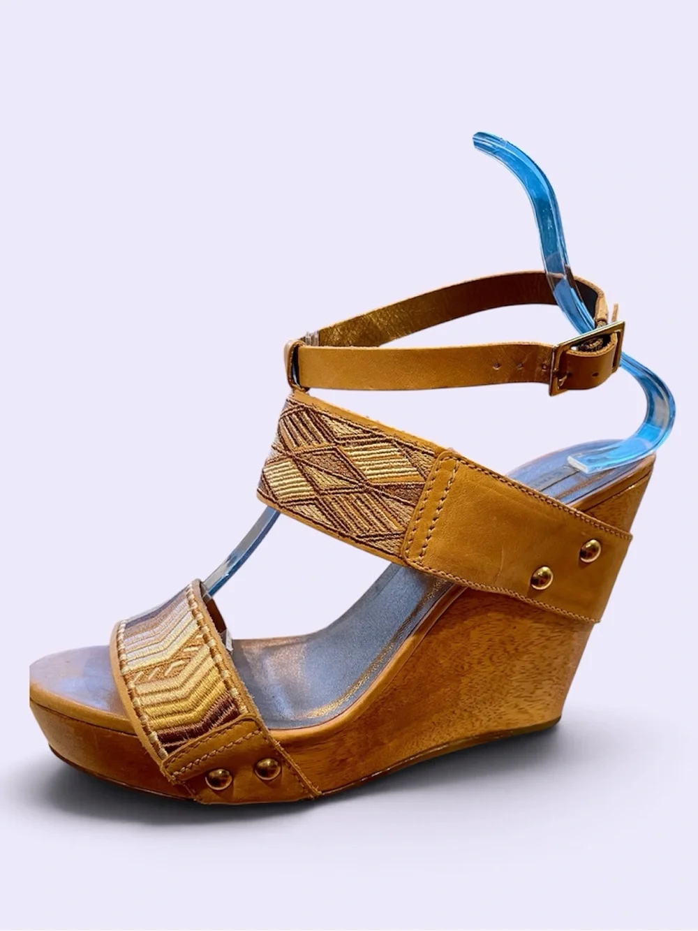 Cynthia Vincent Women’s Wood Wedge Heels SZ 8,5